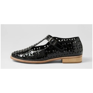 Altheo Black Patent Leather Flat Shoes