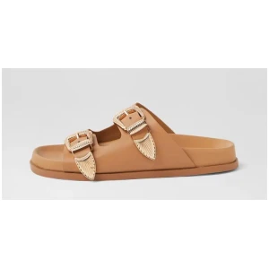 Amalfi Tan Leather Slides