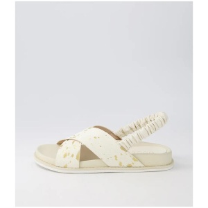 Amethyst Gold Pony Leather Sandals