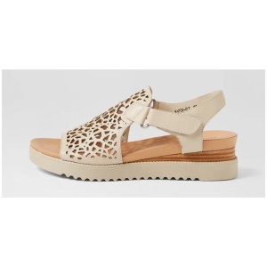 Ansh Almond Leather Sandals