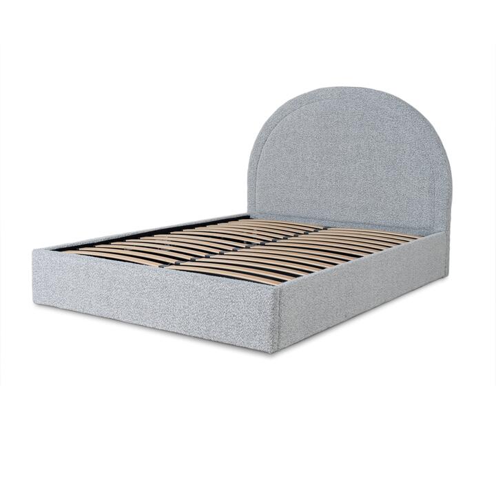 Antoni Queen Bed Frame - Cloudy Pepper Boucle with Storage by Interior Secrets - AfterPay Available