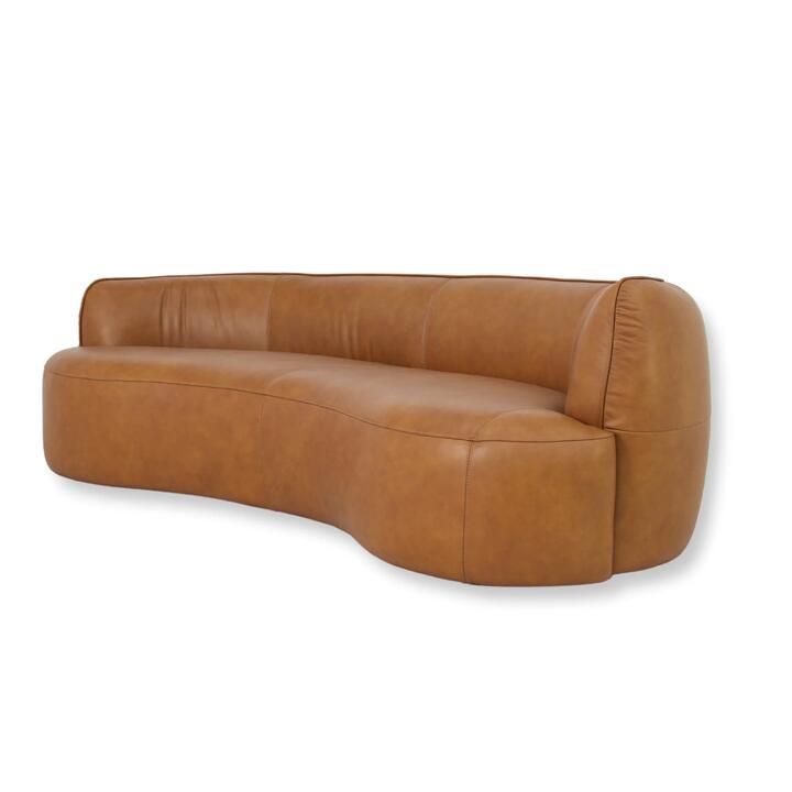 Arcova 3 Seater Sofa - Amber Tan Leather by Interior Secrets - AfterPay Available