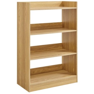 Argo Wooden 4-Tier Low Bookcase Display Shelf Organizer Oak