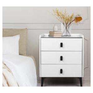 Arkana 3 Drawer Bedside Table With Usb Ports White