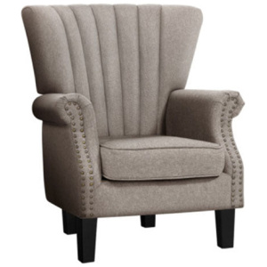 Armchair Lounge Accent Fabric Beige Single Sofa