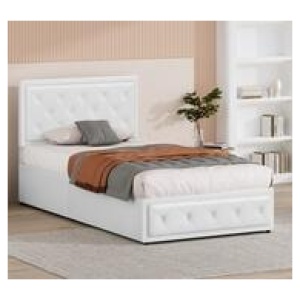 Arvin King Single Pu Bed Frame With Storage White