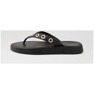 Asanova Black Leather Thongs