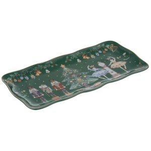 Ashdene Christmas Wonderland Green Rectangle Platter