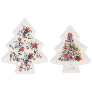 Ashdene Twinkling Blooms 2 Piece Tree Platter