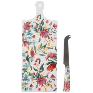 Ashdene Twinkling Blooms Platter & Cheese Knife Set