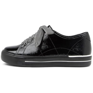Ashleen W Black Patent Leather Sneakers