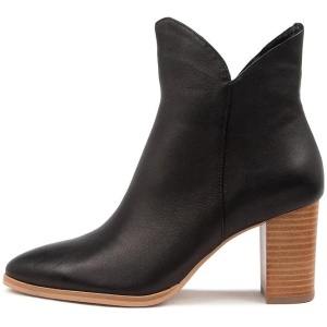 Astronomi Black Natural Leather Ankle Boots