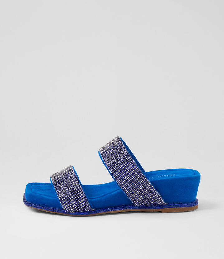 Attilas Blue Suede Jewels Sandals
