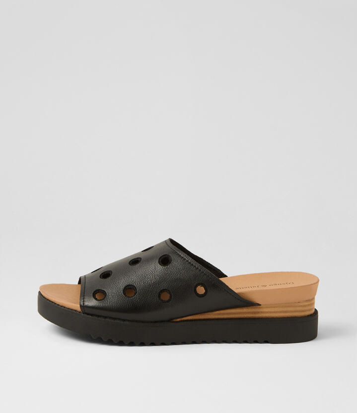 Augusts Black Leather Sandals