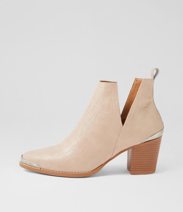 Austin Blush Croc Leather Heels