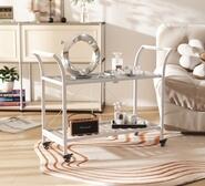 Avel 2 Tier Metal Bar Cart White