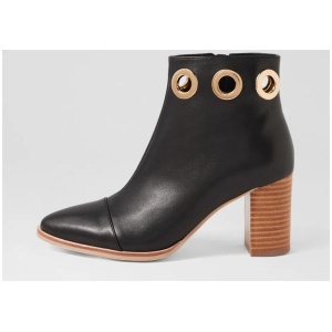 Aviva Dj Black Natural Heel Leather Black Natural Heel