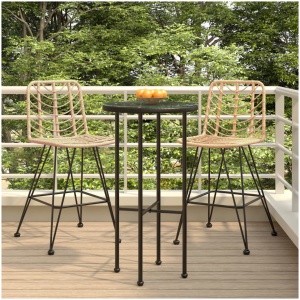Bar Stools 2 pcs 450 x 560 x 1035 mm PE Rattan and Steel