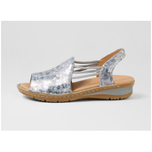 Barrina Grey Bloom Gum Leather Sandals