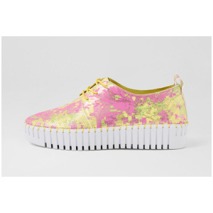 Batu Lime Pink Multi Leather Sneakers