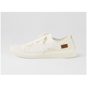 Beachside White Cream Fabric Sneakers