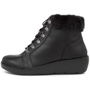 Beau W Black Ocelot Leather Ankle Boots