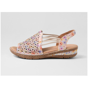 Bebi Pansy Print Leather Sandals