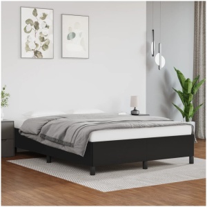 Bed Frame Black 152x203 cm Queen Faux Leather