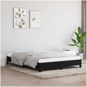 Bed Frame Black 153x203 cm Queen Fabric