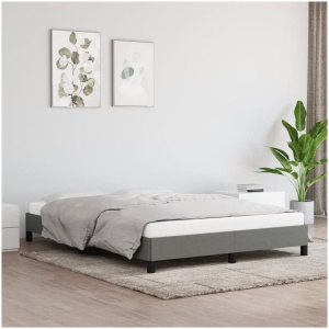 Bed Frame Dark Grey 153x203 cm Queen Fabric