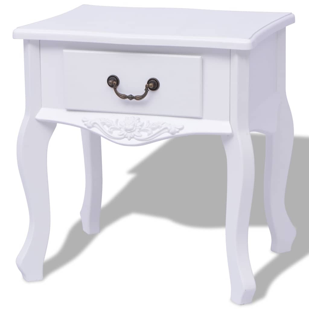 Bedside Cabinet MDF White