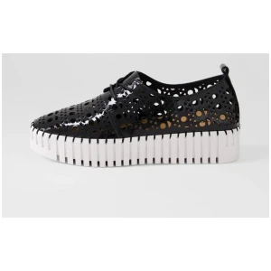 Belarus Black White Patent Leather Sneakers