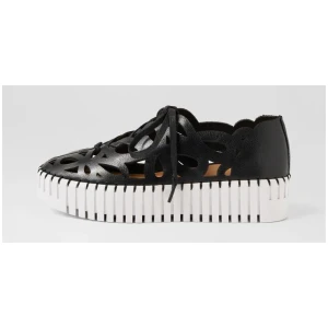 Bello Black White Leather Sneakers