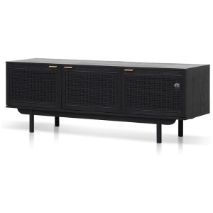 Benitez 1.7m ELM TV Entertainment Unit - Full Black by Interior Secrets - AfterPay Available