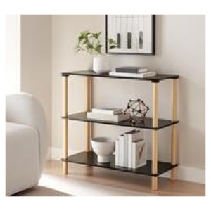 Berwick 3 Shelf Black Bookshelf Black