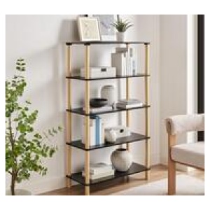 Berwick 5 Shelf Black Bookshelf Black