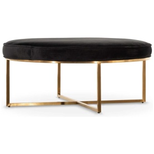 Bianka 100cmx46cm Ottoman - Black Velvet by Interior Secrets - AfterPay Available