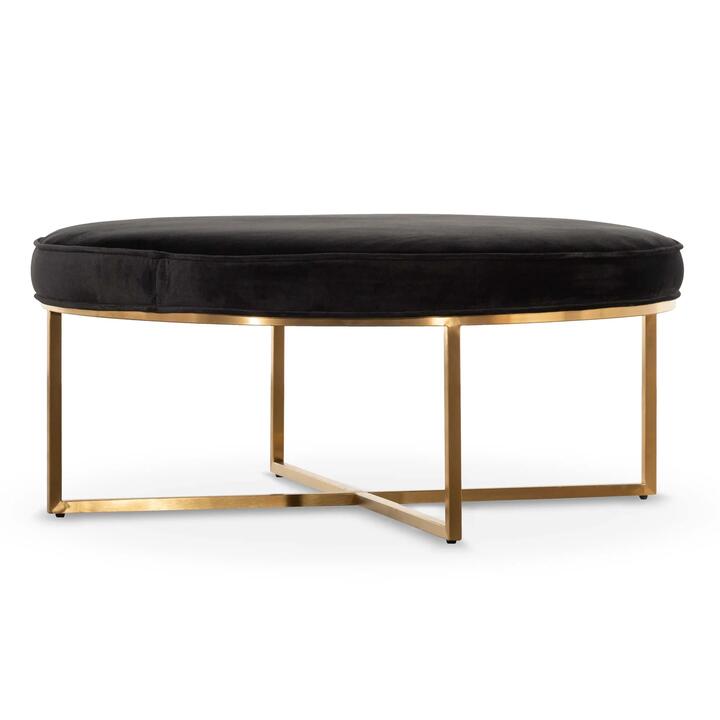 Bianka 100cmx46cm Ottoman - Black Velvet by Interior Secrets - AfterPay Available