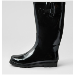 Bianni Black Gumboot Knee High Boots