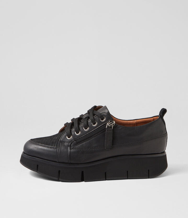Bindi Black Lizard Leather Sneakers