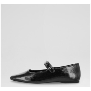 Binky Ii Ebony Patent Leather Flat Shoes