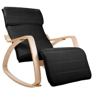 Birch Plywood Adjustable Rocking Arm Chair w/ Fabric Cushion