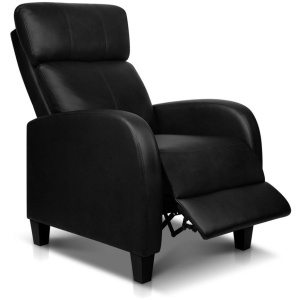 Black Faux Leather Armchair Recliner