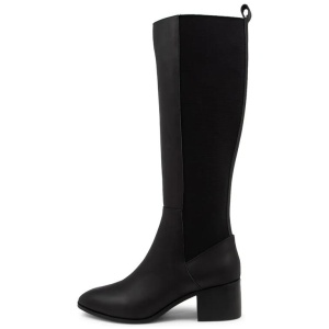Blakely Black Leather Knee High Boots