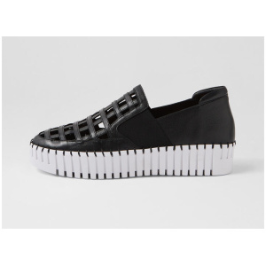 Blessa Black White Leather Sneakers