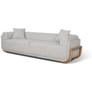 Block 3 Seater Sofa - Beige Linen by Interior Secrets - AfterPay Available
