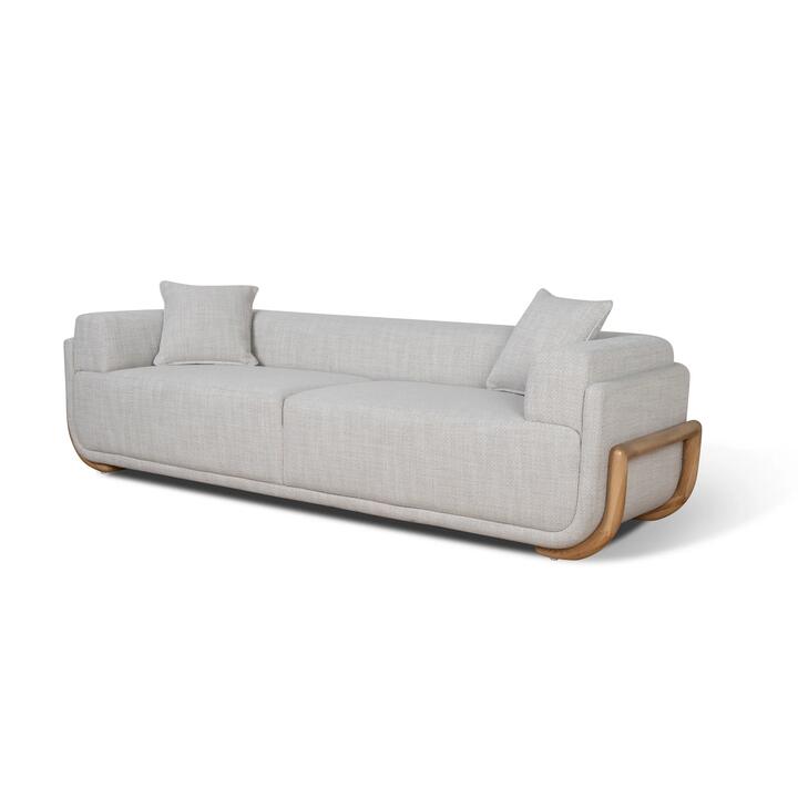 Block 3 Seater Sofa - Beige Linen by Interior Secrets - AfterPay Available