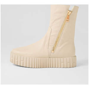 Bluma Vanilla Leather Ankle Boots