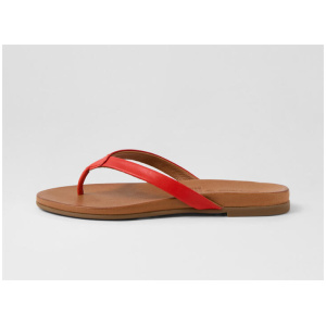 Bondis Red Leather Slides