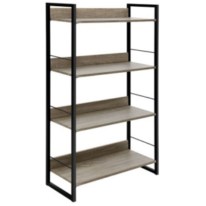 Book Shelf Display Shelves Corner Wall Wood Metal Stand Hollow Storage
